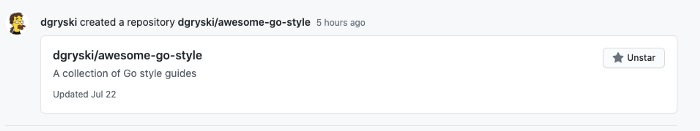 dgryski created a repository dgryski/awesome-go-style on github